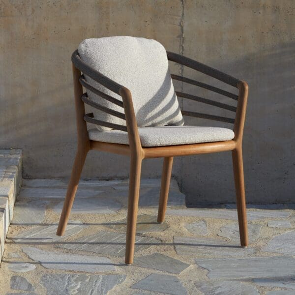 Image of Royal Botania Archy teak dining chair with back & seat cushions