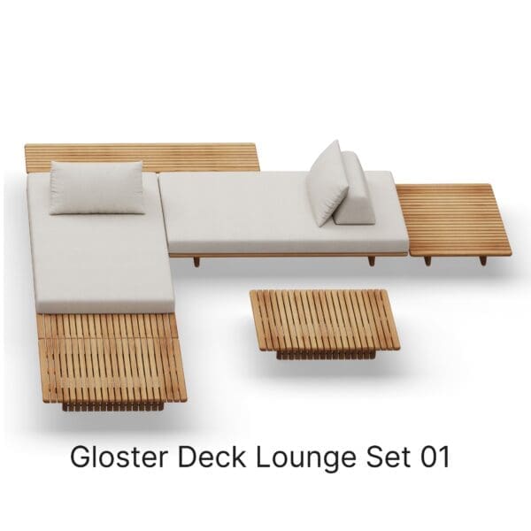 Image of render of Gloster Deck Lounge Set 01