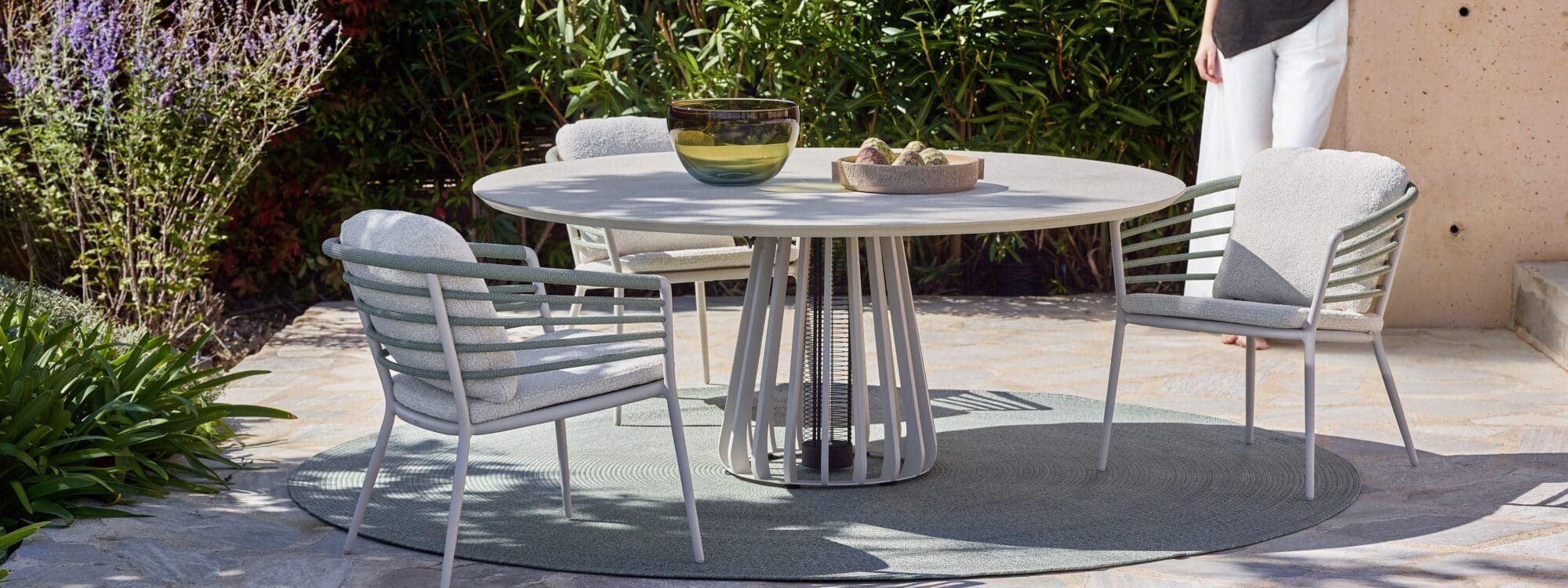 Image of Furniz heated garden table and Archy low dining chairs by Royal Botania