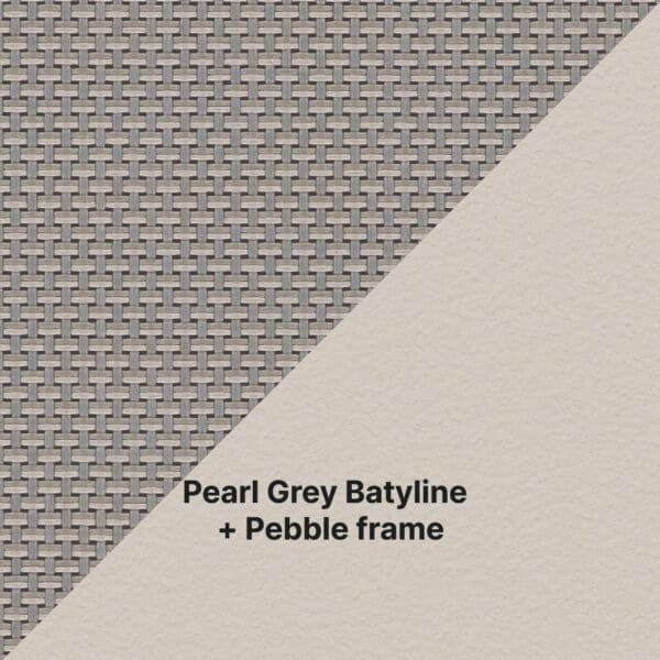 Image of swatch of Pebble frame and Pearl Grey Batyline