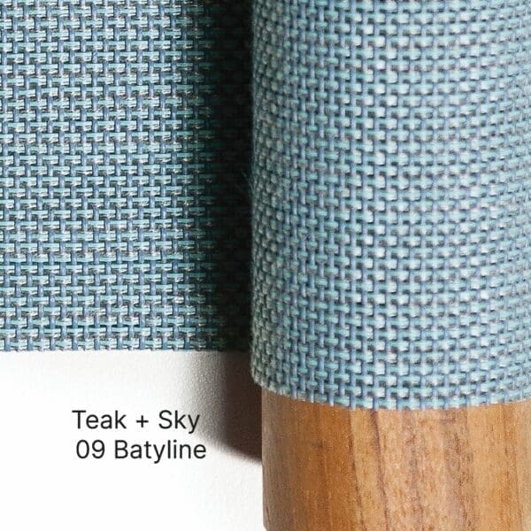 Image of teak and sky Batyline swatch used for RODA furniture