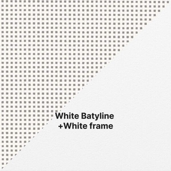 Image of swatch of white Batyline & White frame