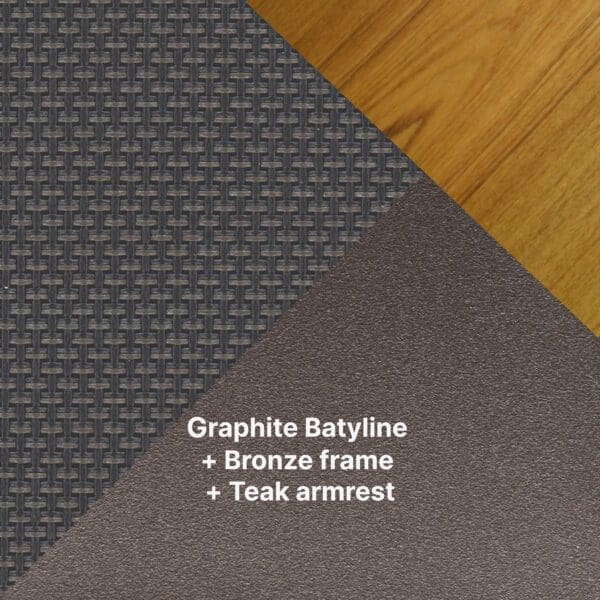 Image of swatch of graphite Batyline and Bronze frame for Royal Botania