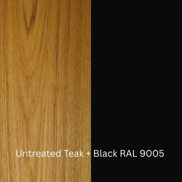 Image of swatch of Grythyttan black and untreated teak