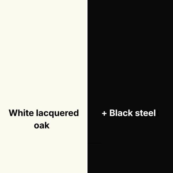 Image of white lacquered oak and black steel