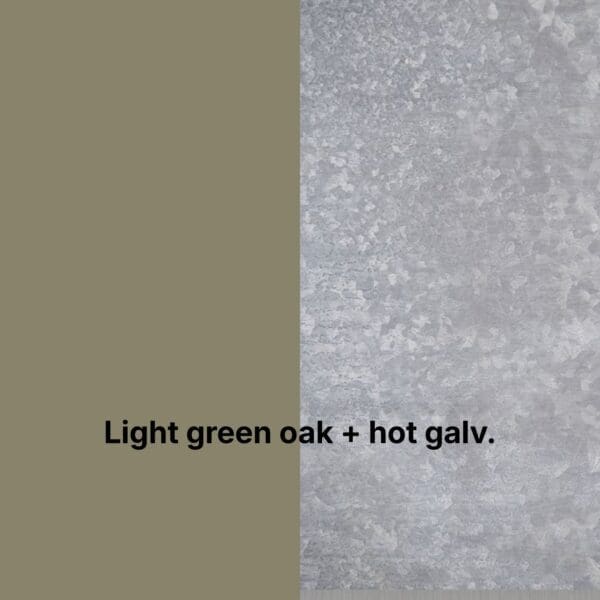 Image of swatch of light green oak and hot galv steel