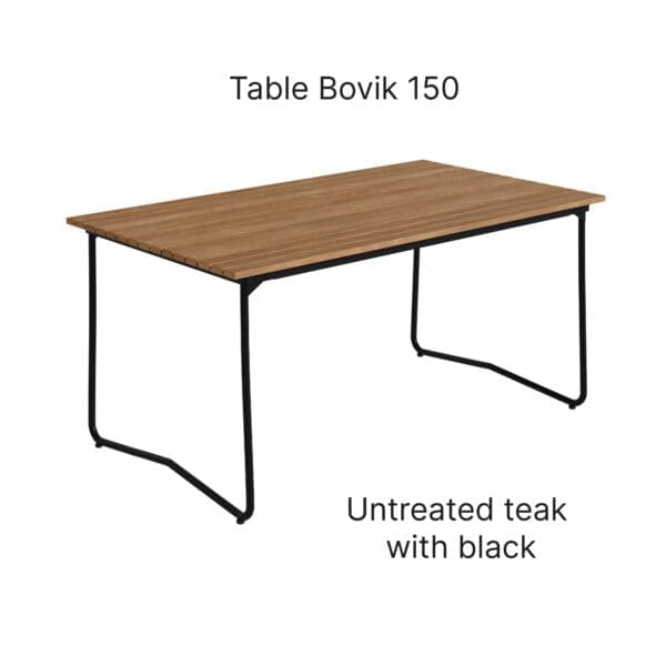 Studio image of Grythyttan Bovik knock-down table in black steel & teak