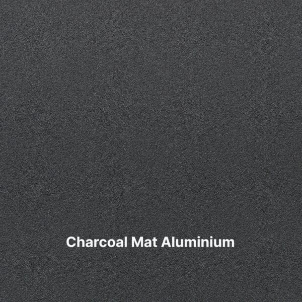 Image of swatch of charcoal mat aluminium used by Jati Kebon fuirnit
