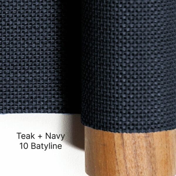Image of teak and navy Batyline swatch used for RODA furniture