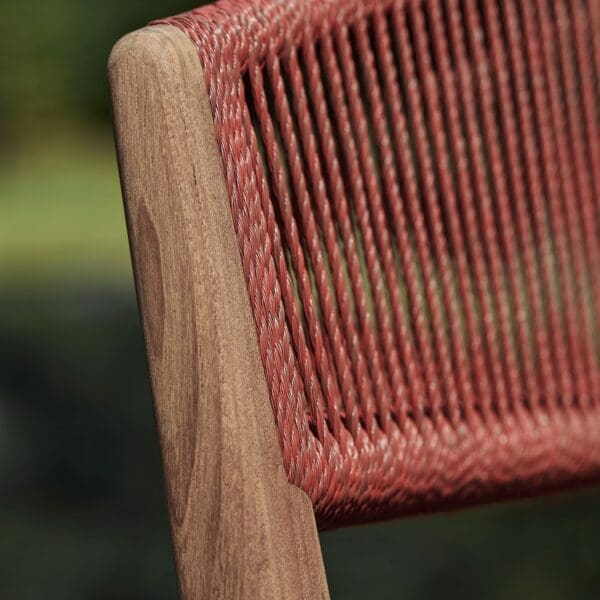 Image of detail of Brick textilene fiber sued for Cares teak chair from Royal Botania