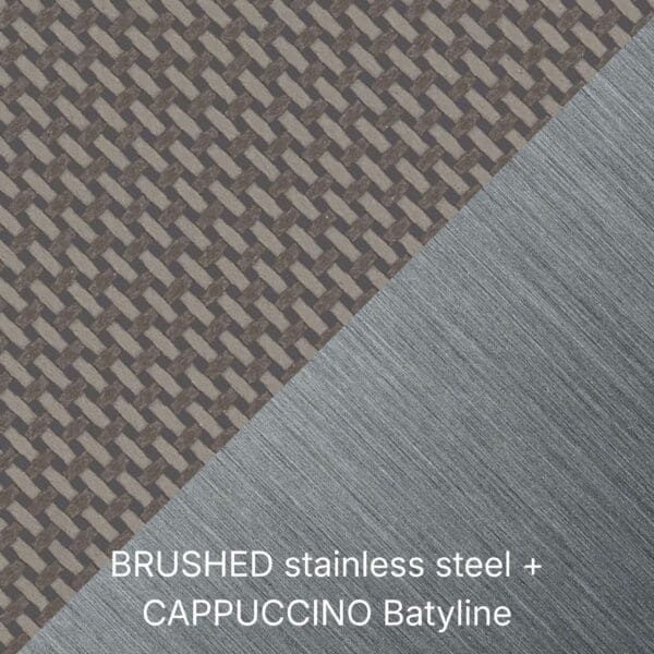 BRUSHED stainless steel + CAPPUCCINO Batyline