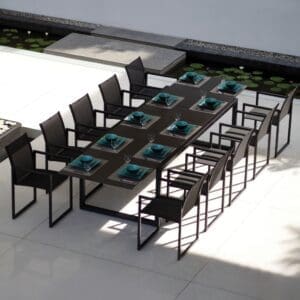 Image of aerial view of Royal Botania Ninix dining table and chairs