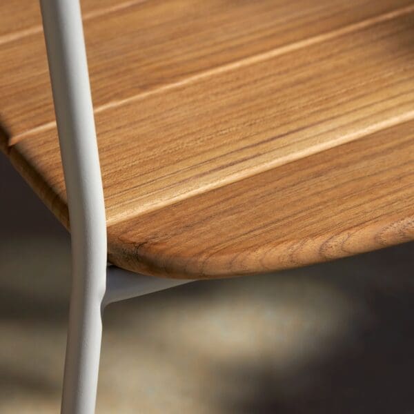 Image of detail of Cordiz chair's teak seat by Royal Botania