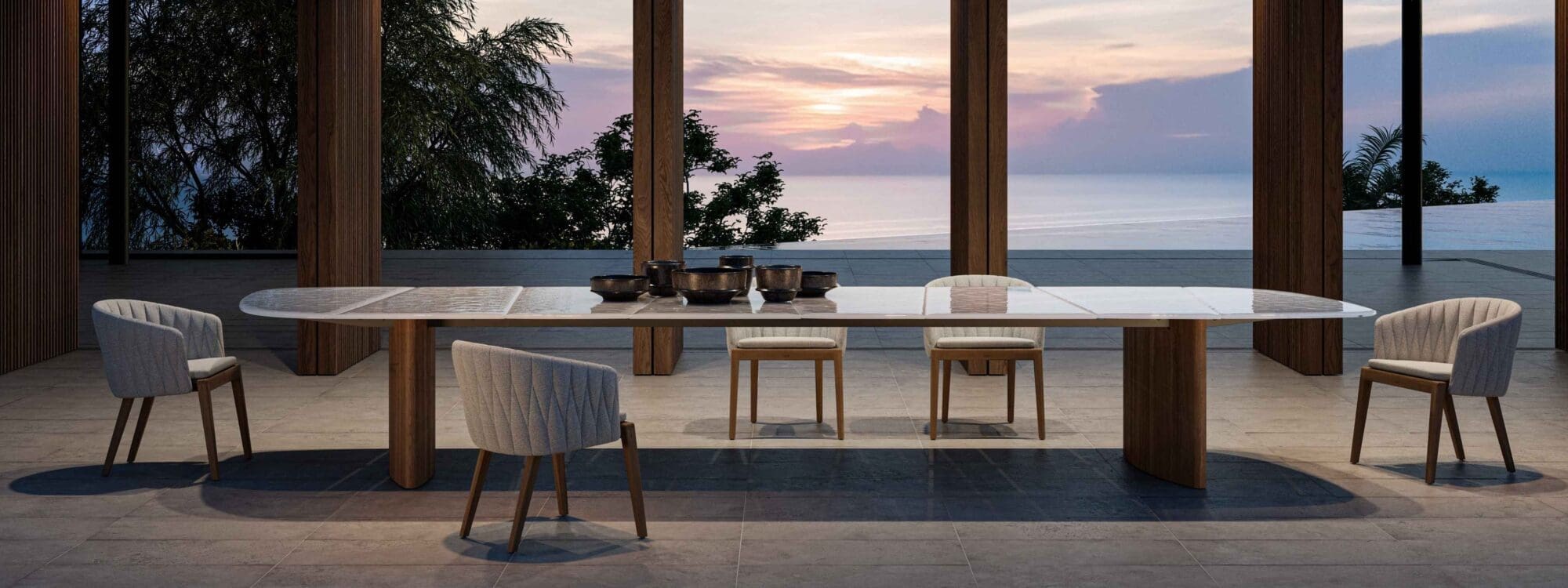 Image of Royal Botania Regaliz garden table with Calypso chairs