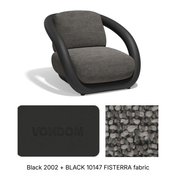Studio image of Vondom Mel lounge chair in Black 2002
