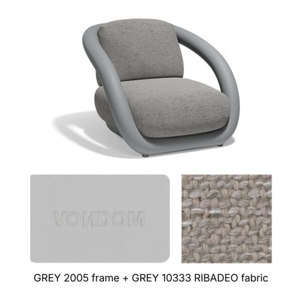 Studio image of Vondom Mel lounge chair in Grey 2005