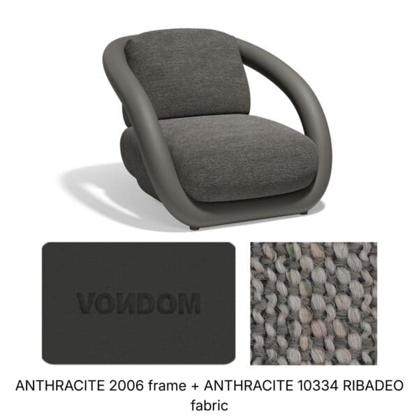 Studio image of Vondom Mel lounge chair in Anthracite 2006
