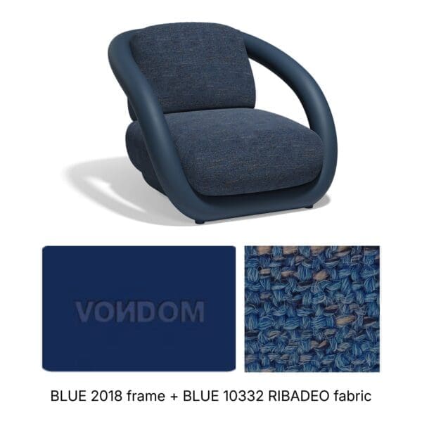Studio image of Vondom Mel lounge chair in Blue 2018