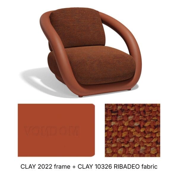 Studio image of Vondom Mel lounge chair in Clay 2022