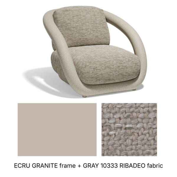 Studio image of Vondom Mel lounge chair in Ecru Granite