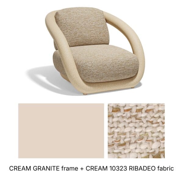 Studio image of Vondom Mel lounge chair in Cream Granite