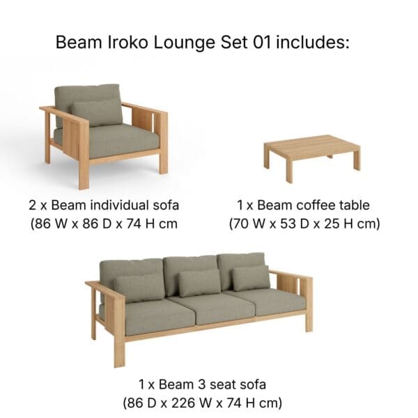 Image of Oiside Beam Iroko lounge set 01