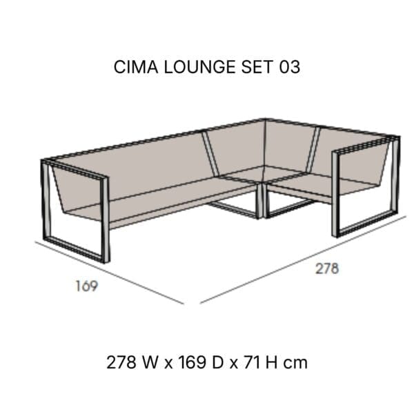 Line drawing of FueraDentro Cima Lounge Set 03