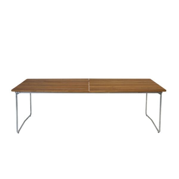Studio image off Grythyttan Stahlmobler Table B31 170 in hot galv and teak