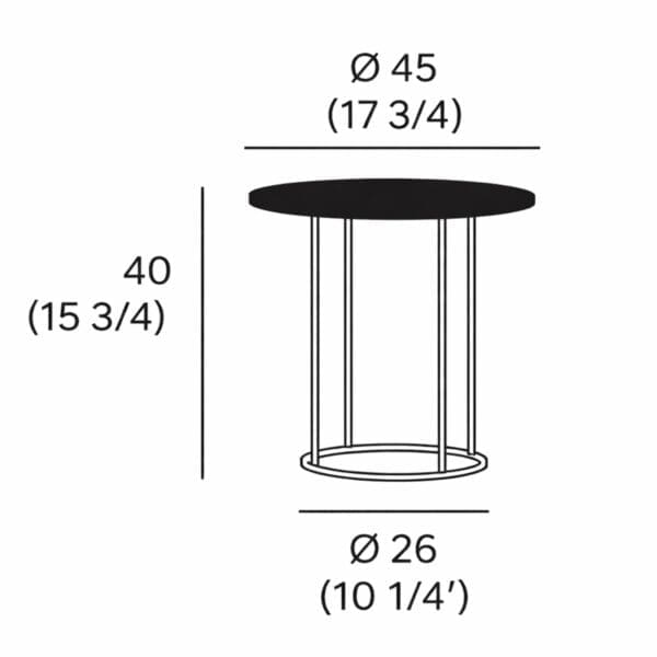 Image of line drawing of RODA ZEFIRO 001 side table