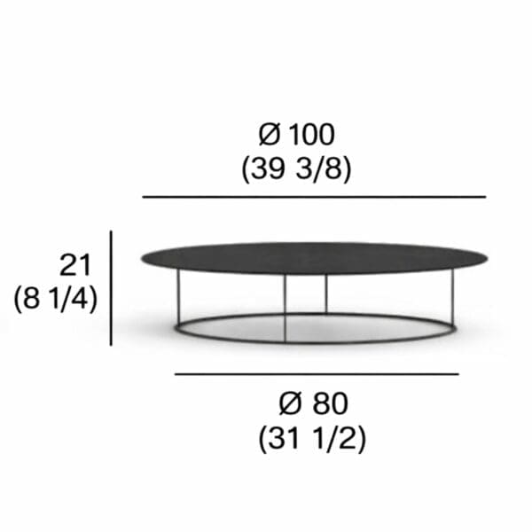 Image of line drawing of RODA ZEFIRO 003 coffee table