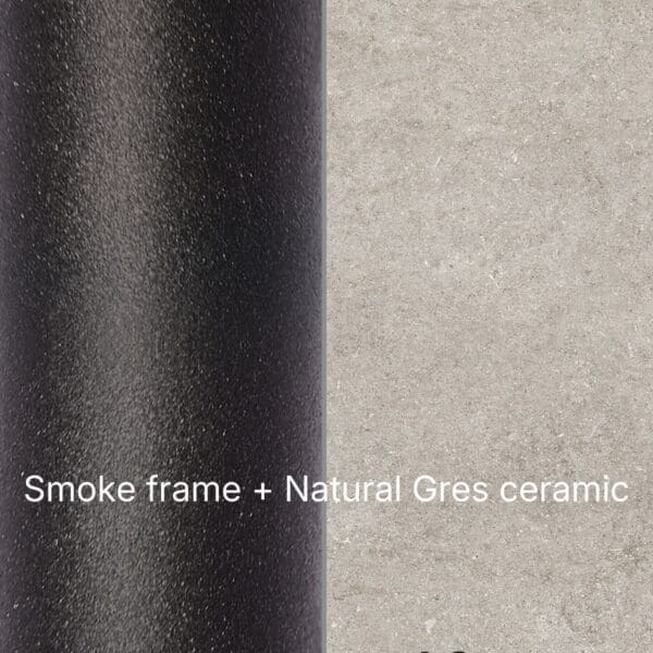 Image of swatch of Smoke metal and Natural Gres used for RODA furniture