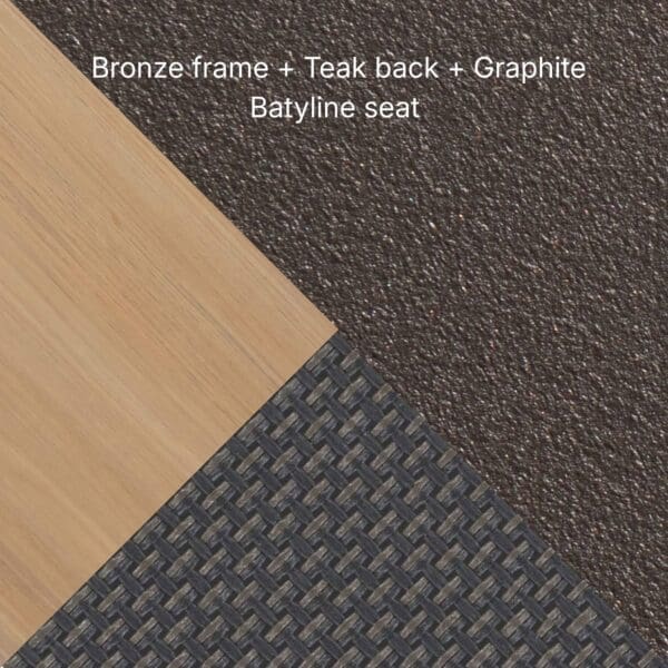 Image of bronze, teak and Graphite Batyline used for Royal Botania furniture