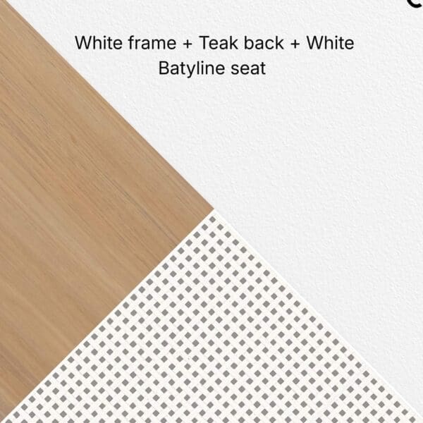 Image of white, teak and white batyline swatch combination used for Royal Botania