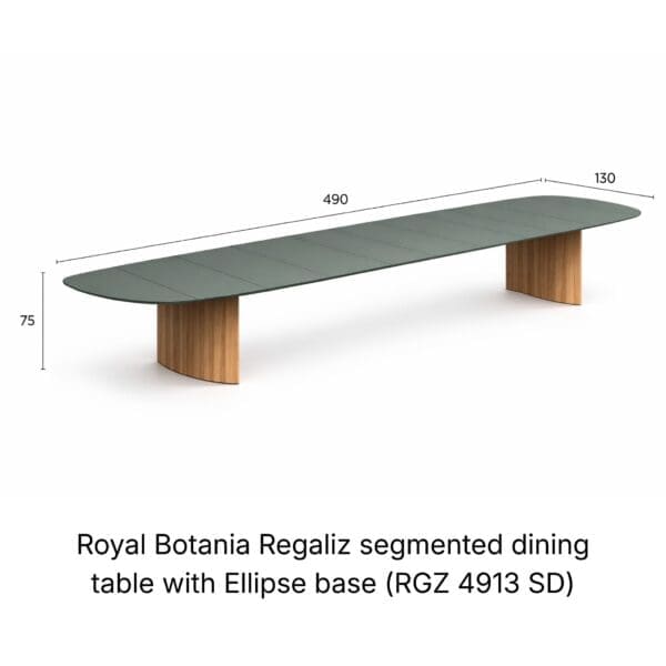 Render of Royal Botania Regaliz RGZ 4913 SD with dimensions