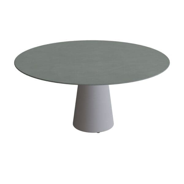 Studio image of Royal Botania Conix round dining table with ceramic top