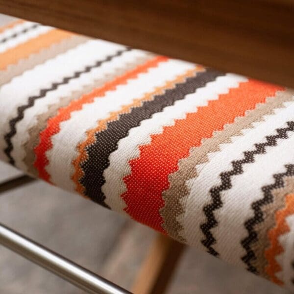Image of detail of RODA Orson director chair in RIVA Z47 Curry fabric by Missoni