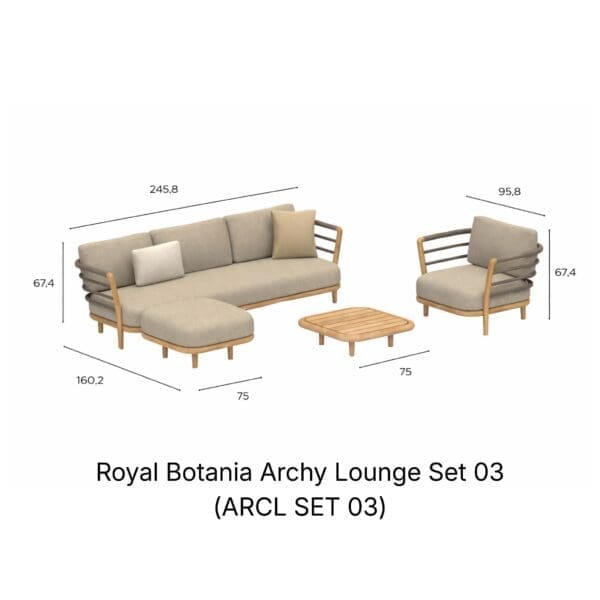 Studio image of Royal Botania Archy Lounge Set 03 (ARCL SET 03)