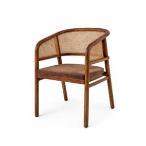Studio image of Gommaire Imen armchair in EMAS stained brown teak