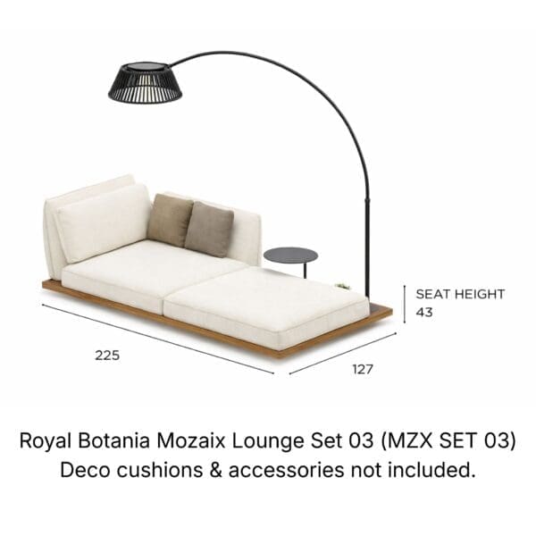 Royal Botania Mozaix Lounge Set 03 (MZX SET 03) with dimensions